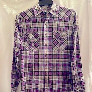 SALE:  Ladies plaid shirt blouse Size small